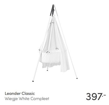 Aanbiedingen Leander classic wiegje white compleet - Leander - Geldig van 06/03/2022 tot 12/03/2022 bij Baby & Tiener Megastore