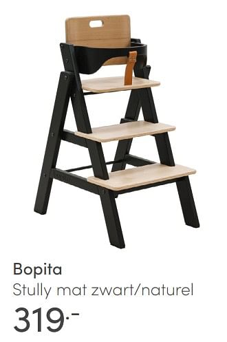 Aanbiedingen Bopita stully mat zwart-naturel - Bopita - Geldig van 06/03/2022 tot 12/03/2022 bij Baby & Tiener Megastore