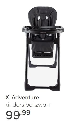 Aanbiedingen X-adventure kinderstoel zwart - Xadventure - Geldig van 06/03/2022 tot 12/03/2022 bij Baby & Tiener Megastore
