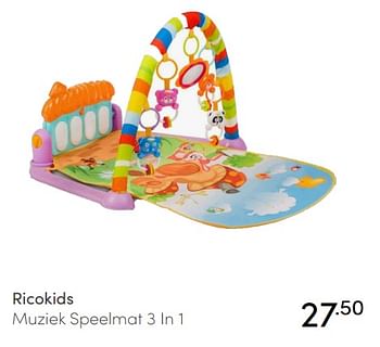 Aanbiedingen Ricokids muziek speelmat 3 in 1 - Ricokids - Geldig van 06/03/2022 tot 12/03/2022 bij Baby & Tiener Megastore