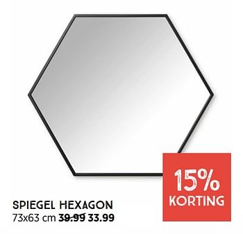 Aanbiedingen Spiegel hexagon - Huismerk - Xenos - Geldig van 28/02/2022 tot 13/03/2022 bij Xenos