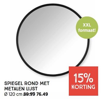 Aanbiedingen Spiegel rond met metalen lijst - Huismerk - Xenos - Geldig van 28/02/2022 tot 13/03/2022 bij Xenos