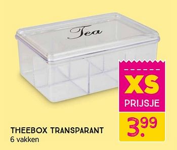 Aanbiedingen Theebox transparant - Huismerk - Xenos - Geldig van 28/02/2022 tot 13/03/2022 bij Xenos