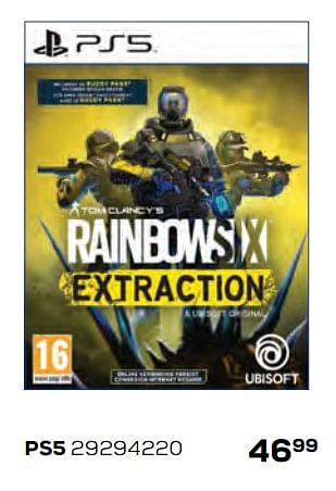 Aanbiedingen Ps5 rainbow six extraction - Ubisoft - Geldig van 04/03/2022 tot 01/04/2022 bij Supra Bazar