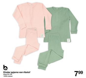 Aanbiedingen Kinder pyjama van ribstof - Huismerk - Zeeman  - Geldig van 05/03/2022 tot 11/03/2022 bij Zeeman
