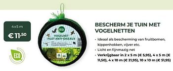 Aanbiedingen Bescherm je tuin met vogelnetten - BSI - Geldig van 13/03/2022 tot 31/10/2022 bij Multi Bazar