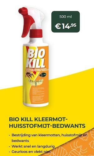 Aanbiedingen Bio kill kleermothuisstofmijt-bedwants - BSI - Geldig van 13/03/2022 tot 31/10/2022 bij Multi Bazar