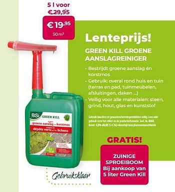 Aanbiedingen Green kill groene aanslagreiniger - BSI - Geldig van 13/03/2022 tot 31/10/2022 bij Multi Bazar