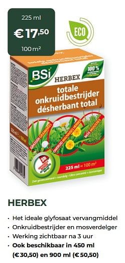 Aanbiedingen Herbex - BSI - Geldig van 13/03/2022 tot 31/10/2022 bij Multi Bazar