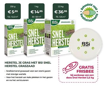 Aanbiedingen Herstel je gras met bsi snel herstel graszaad - BSI - Geldig van 13/03/2022 tot 31/10/2022 bij Multi Bazar