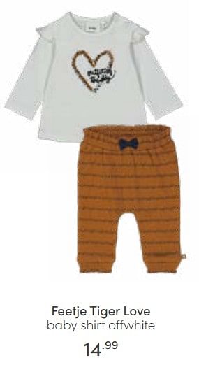 Aanbiedingen Feetje tiger love baby shirt offwhite - Feetje - Geldig van 13/03/2022 tot 19/03/2022 bij Baby & Tiener Megastore