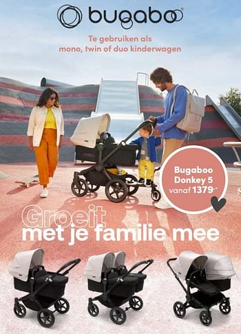 Aanbiedingen Bugaboo donkey 5 - Bugaboo - Geldig van 13/03/2022 tot 19/03/2022 bij Baby & Tiener Megastore