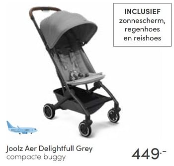 Aanbiedingen Joolz aer delightfull grey compacte buggy - Joolz - Geldig van 13/03/2022 tot 19/03/2022 bij Baby & Tiener Megastore