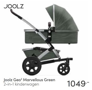 Aanbiedingen Joolz geo2 marvellous green 2-in-1 kinderwagen - Joolz - Geldig van 13/03/2022 tot 19/03/2022 bij Baby & Tiener Megastore