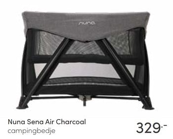 Aanbiedingen Nuna sena air charcoal campingbedje - Nuna - Geldig van 13/03/2022 tot 19/03/2022 bij Baby & Tiener Megastore
