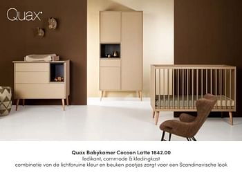 Aanbiedingen Quax babykamer cocoon latte - Quax - Geldig van 13/03/2022 tot 19/03/2022 bij Baby & Tiener Megastore