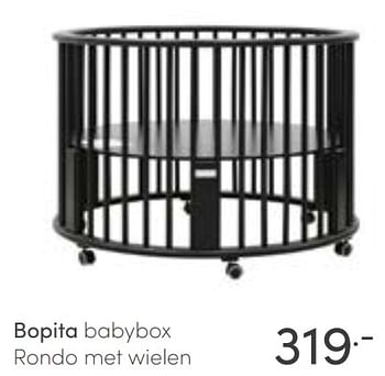Aanbiedingen Bopita babybox rondo met wielen - Bopita - Geldig van 13/03/2022 tot 19/03/2022 bij Baby & Tiener Megastore
