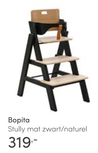 Aanbiedingen Bopita stully mat zwart-naturel - Bopita - Geldig van 13/03/2022 tot 19/03/2022 bij Baby & Tiener Megastore