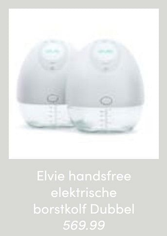 Aanbiedingen Elvie handsfree elektrische borstkolf dubbel - Elvie - Geldig van 13/03/2022 tot 19/03/2022 bij Baby & Tiener Megastore