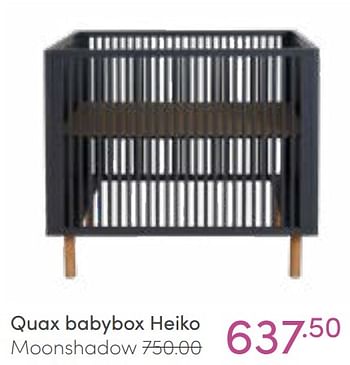 Aanbiedingen Quax babybox heiko moonshadow - Quax - Geldig van 13/03/2022 tot 19/03/2022 bij Baby & Tiener Megastore