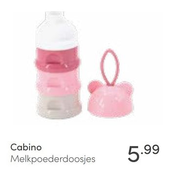 Aanbiedingen Cabino melkpoederdoosjes - Cabino - Geldig van 13/03/2022 tot 19/03/2022 bij Baby & Tiener Megastore