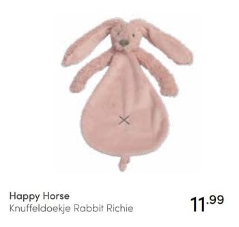 Aanbiedingen Happy horse knuffeldoekje rabbit richie - Happy Horse - Geldig van 13/03/2022 tot 19/03/2022 bij Baby & Tiener Megastore