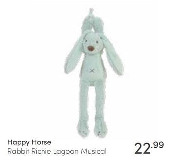 Aanbiedingen Happy horse rabbit richie lagoon musical - Happy Horse - Geldig van 13/03/2022 tot 19/03/2022 bij Baby & Tiener Megastore