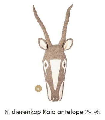 Aanbiedingen Dierenkop kaio antelope - KidsDepot  - Geldig van 12/03/2022 tot 19/03/2022 bij Baby & Tiener Megastore