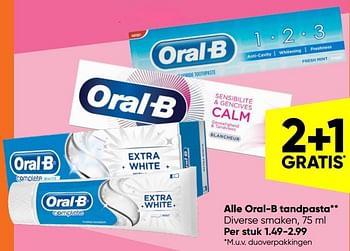 Aanbiedingen Alle oral-b tandpasta - Oral-B - Geldig van 14/03/2022 tot 27/03/2022 bij Big Bazar