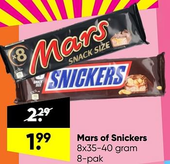 Aanbiedingen Mars of snickers - Huismerk - Big Bazar - Geldig van 14/03/2022 tot 27/03/2022 bij Big Bazar