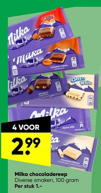 Aanbiedingen Milka chocoladereep - Milka - Geldig van 14/03/2022 tot 27/03/2022 bij Big Bazar