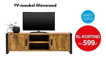 Aanbiedingen Tv-meubel glenwood - Huismerk - Woon Square - Geldig van 14/03/2022 tot 19/03/2022 bij Woon Square
