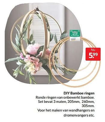 Aanbiedingen Diy bamboe ringen - Grundl - Geldig van 12/03/2022 tot 20/03/2022 bij Boekenvoordeel