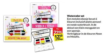 Aanbiedingen Watercolor set - Huismerk - Boekenvoordeel - Geldig van 12/03/2022 tot 20/03/2022 bij Boekenvoordeel