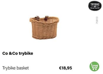 Aanbiedingen Co +co trybike trybike basket - Trybike - Geldig van 21/03/2022 tot 05/06/2022 bij Multi Bazar