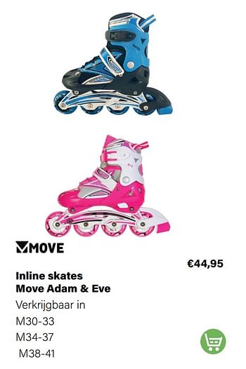 Aanbiedingen Inline skates move adam + eve - Move - Geldig van 21/03/2022 tot 05/06/2022 bij Multi Bazar