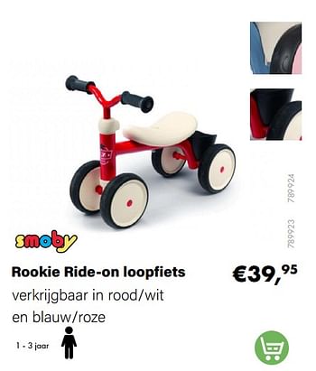 Aanbiedingen Rookie ride-on loopfiets - Smoby - Geldig van 21/03/2022 tot 05/06/2022 bij Multi Bazar