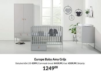Aanbiedingen Europe baby amy grijs - Europe baby - Geldig van 15/03/2022 tot 11/04/2022 bij Babypark
