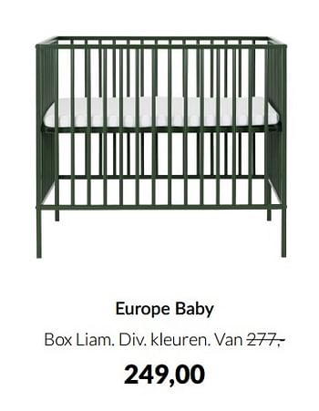 Aanbiedingen Europe baby box liam - Europe baby - Geldig van 15/03/2022 tot 11/04/2022 bij Babypark