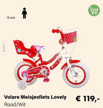 Aanbiedingen Volare meisjesfiets lovely rood-wit - Volare - Geldig van 21/03/2022 tot 05/06/2022 bij Multi Bazar