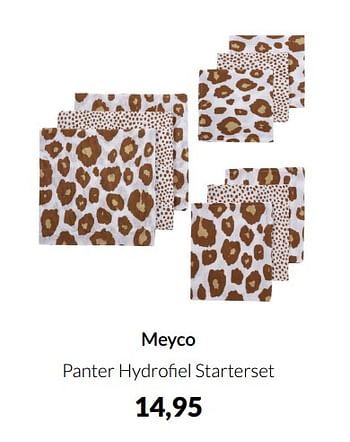 Aanbiedingen Meyco panter hydrofiel starterset - Meyco - Geldig van 15/03/2022 tot 11/04/2022 bij Babypark
