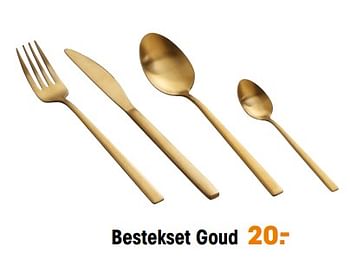 Aanbiedingen Bestekset goud - Huismerk - Kwantum - Geldig van 21/03/2022 tot 30/03/2022 bij Kwantum