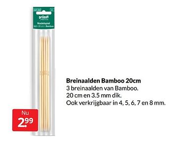 Aanbiedingen Breinaalden bamboo - Grundl - Geldig van 19/03/2022 tot 27/03/2022 bij Boekenvoordeel