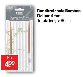 Aanbiedingen Rondbreinaald bamboo deluxe - Grundl - Geldig van 19/03/2022 tot 27/03/2022 bij Boekenvoordeel