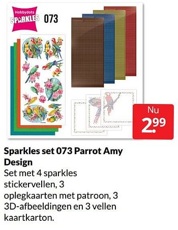 Aanbiedingen Sparkles set 073 parrot amy design - Huismerk - Boekenvoordeel - Geldig van 19/03/2022 tot 27/03/2022 bij Boekenvoordeel