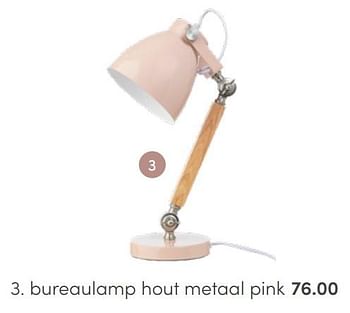 Aanbiedingen Life time bureaulamp hout metaal pink - Huismerk - Baby &amp; Tiener Megastore - Geldig van 20/03/2022 tot 26/03/2022 bij Baby & Tiener Megastore