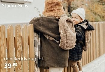 Aanbiedingen Studio noos mini teddy rugzak - Studio Noos - Geldig van 20/03/2022 tot 26/03/2022 bij Baby & Tiener Megastore