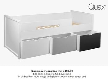 Aanbiedingen Quax mini mezzanine white bedbank - Quax - Geldig van 20/03/2022 tot 26/03/2022 bij Baby & Tiener Megastore