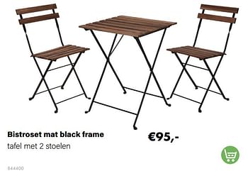 Aanbiedingen Bistroset mat black frame - Huismerk - Multi Bazar - Geldig van 21/03/2022 tot 05/06/2022 bij Multi Bazar