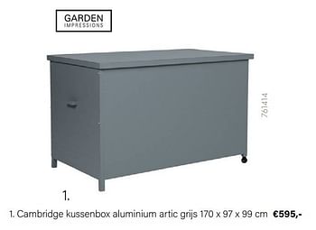 Aanbiedingen Cambridge kussenbox aluminium artic grijs - Garden Impressions - Geldig van 21/03/2022 tot 05/06/2022 bij Multi Bazar